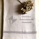 Drap ancien en pur lin teinté en mauve jacana