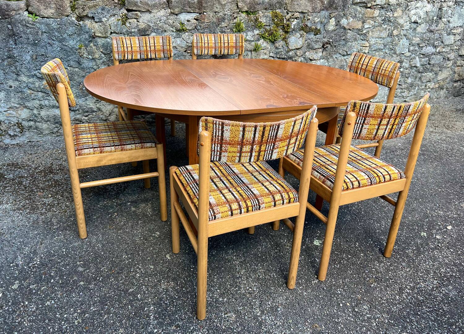 Table + 6 chaises baumann vintage 1970