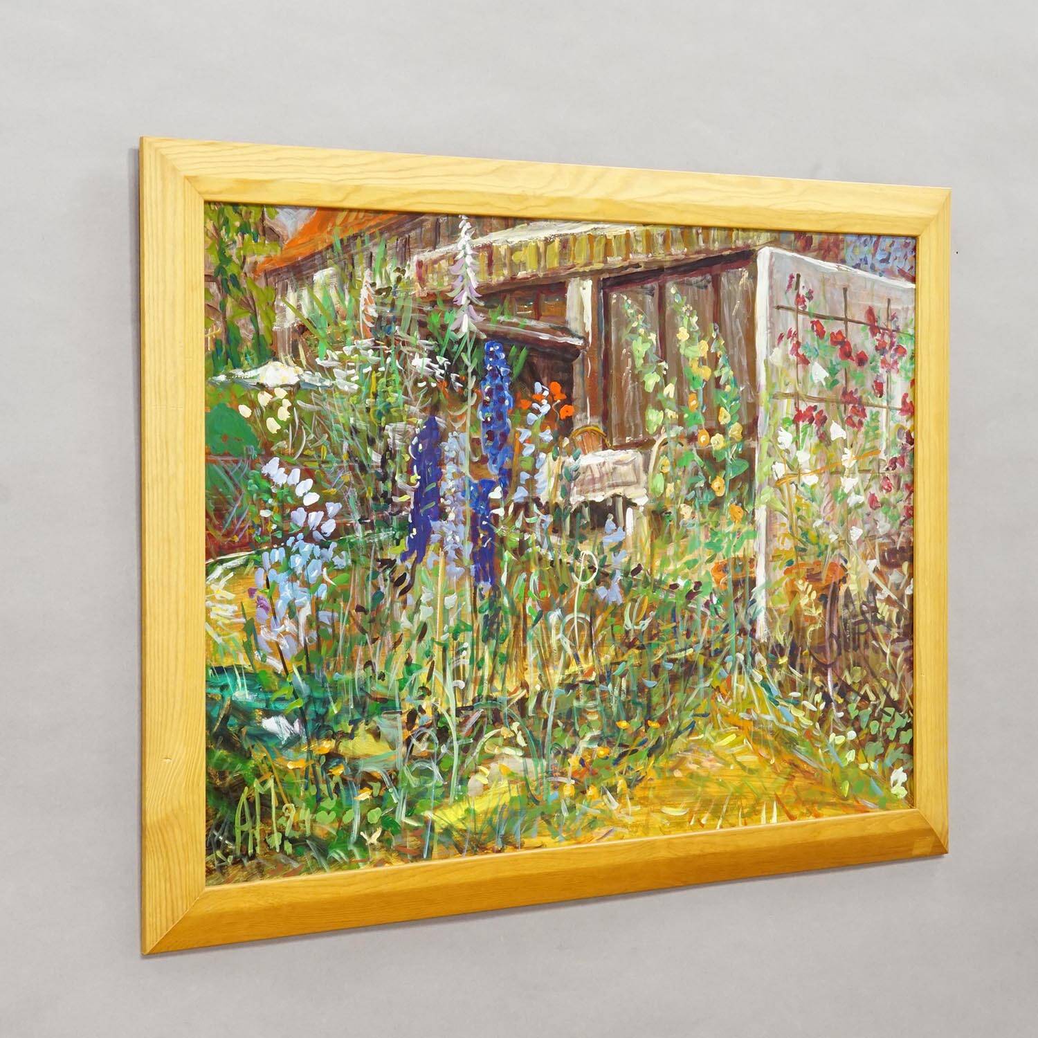 Impressionist oil painting of a garden, Alexander Michael 1994