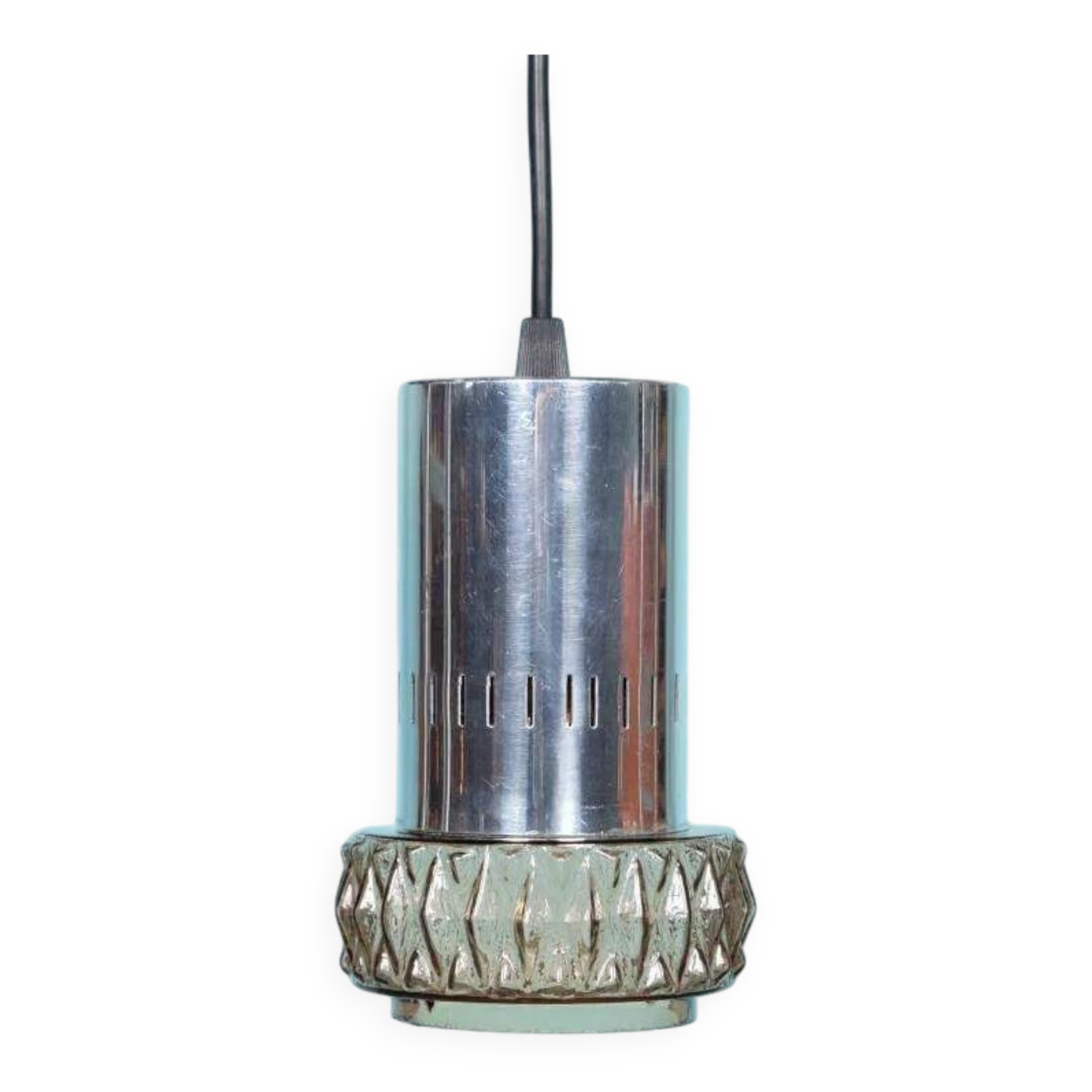 Suspended glass from the space age, mid-century glass from the 1960s.