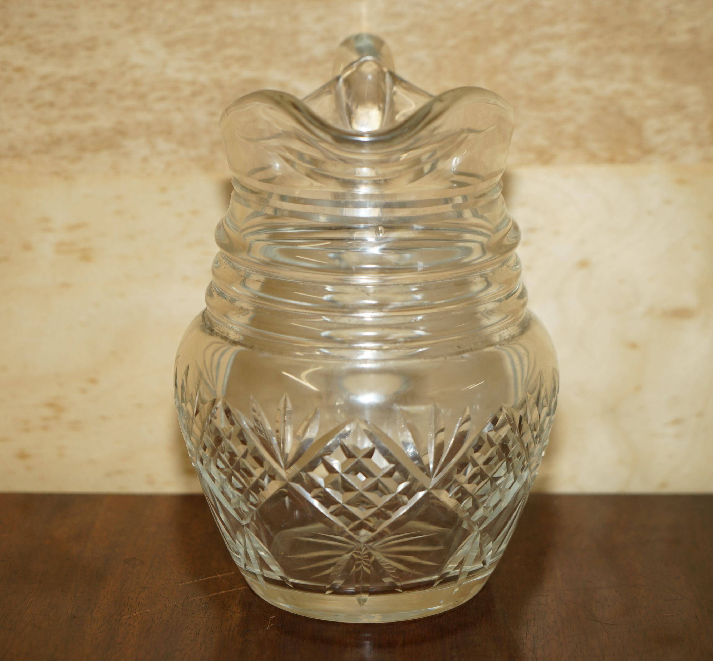 Vintage pair of cut glass Art Deco decanters circa 1930.
