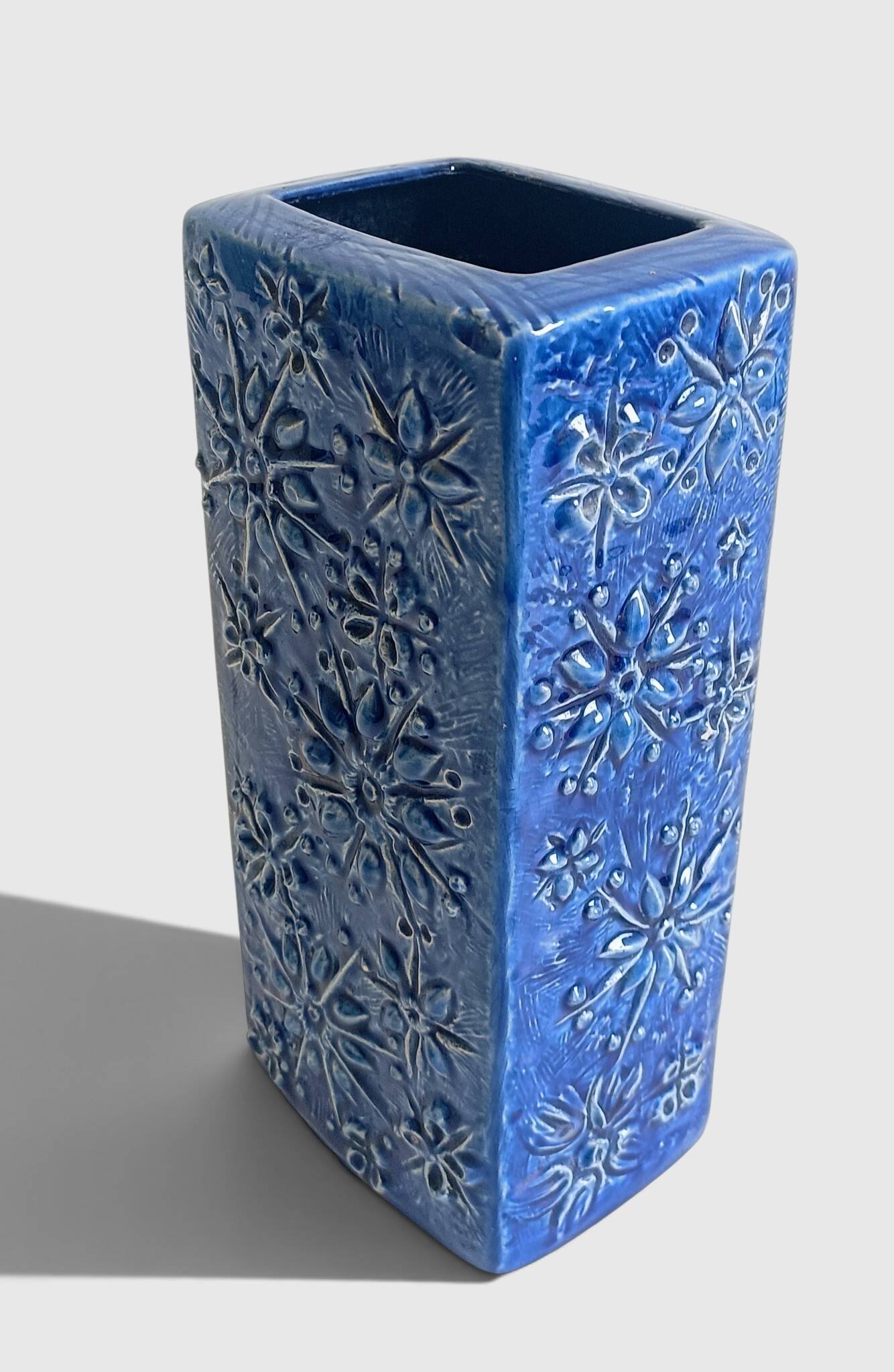 1960s Scheurich Kosmos Décor Sculptural Cobalt Blue Vase, West Germany