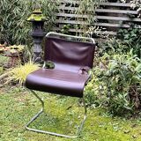 Leather designer chair - Biscia model - Pascal Mourgue