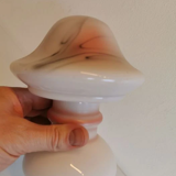 Table lamp in white opaline glass with coloured decorations