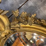 Louis xvi style mirror gilt wood with beveled glass leaf 19th c. period