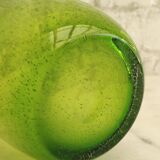 Vintage green bubble glass cylindrical vase - Scandinavian style