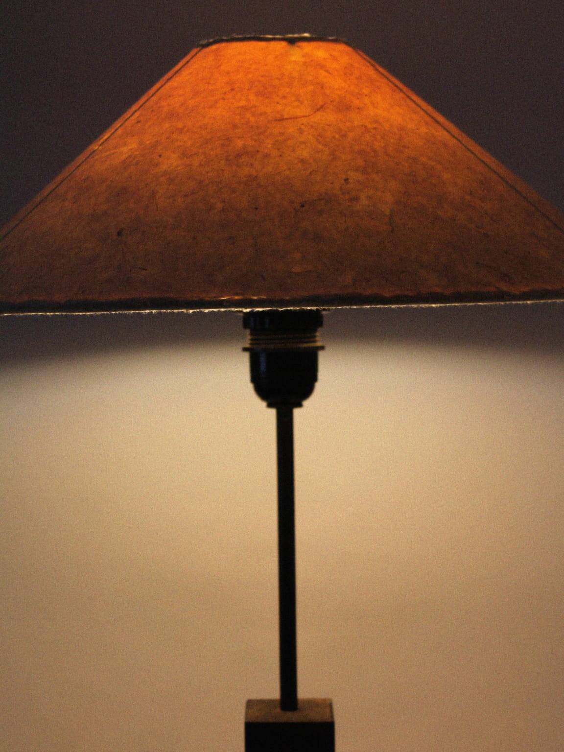 Mid-Century Swedish Wood And Iron Tall Lamp
