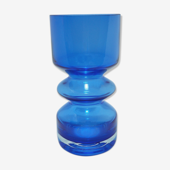 Vase en verre bleu cobalt scandinave