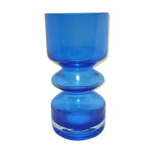 Vase en verre bleu cobalt - scandinave