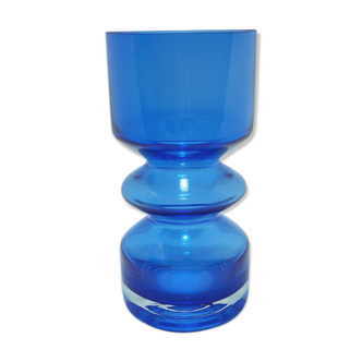 Vase en verre bleu cobalt scandinave