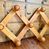 Pine accordion coat rack