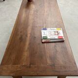 Solid walnut farmhouse table with spindle legs