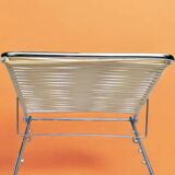 Torck - Vintage beach folder in chrome metal and white scoubidou