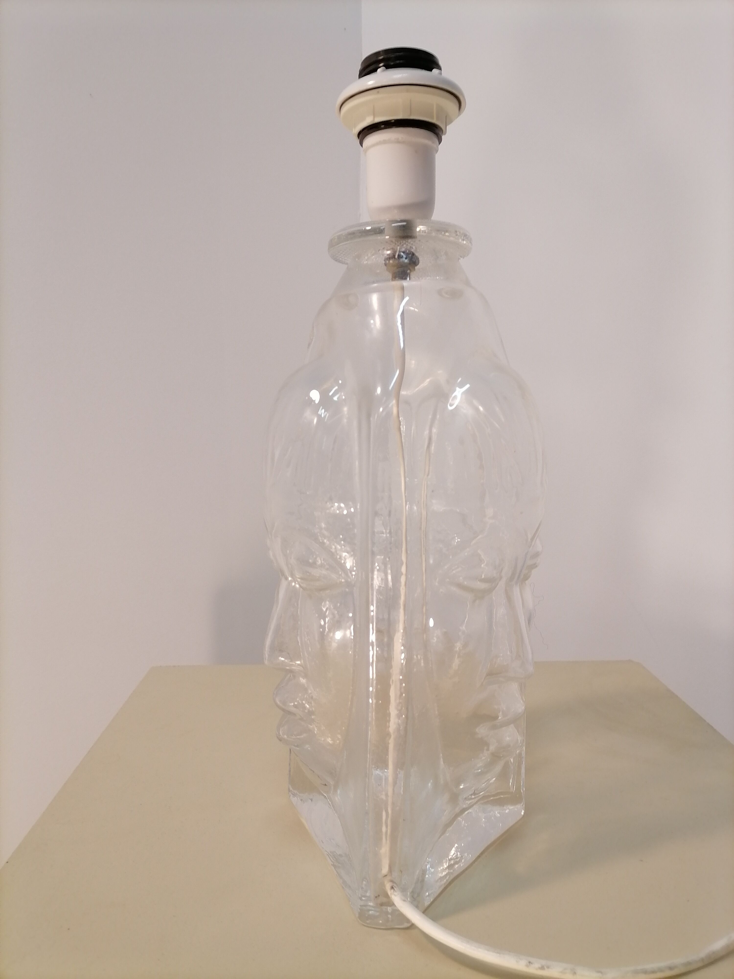 3 face molded glass lamp Sweden 1960