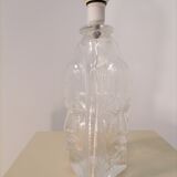 Pied de lampe en verre moulé 3 visages Suède 1960