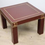 Vintage Jean-Claude Mahey coffee table in lacquered wood and brass, 1970