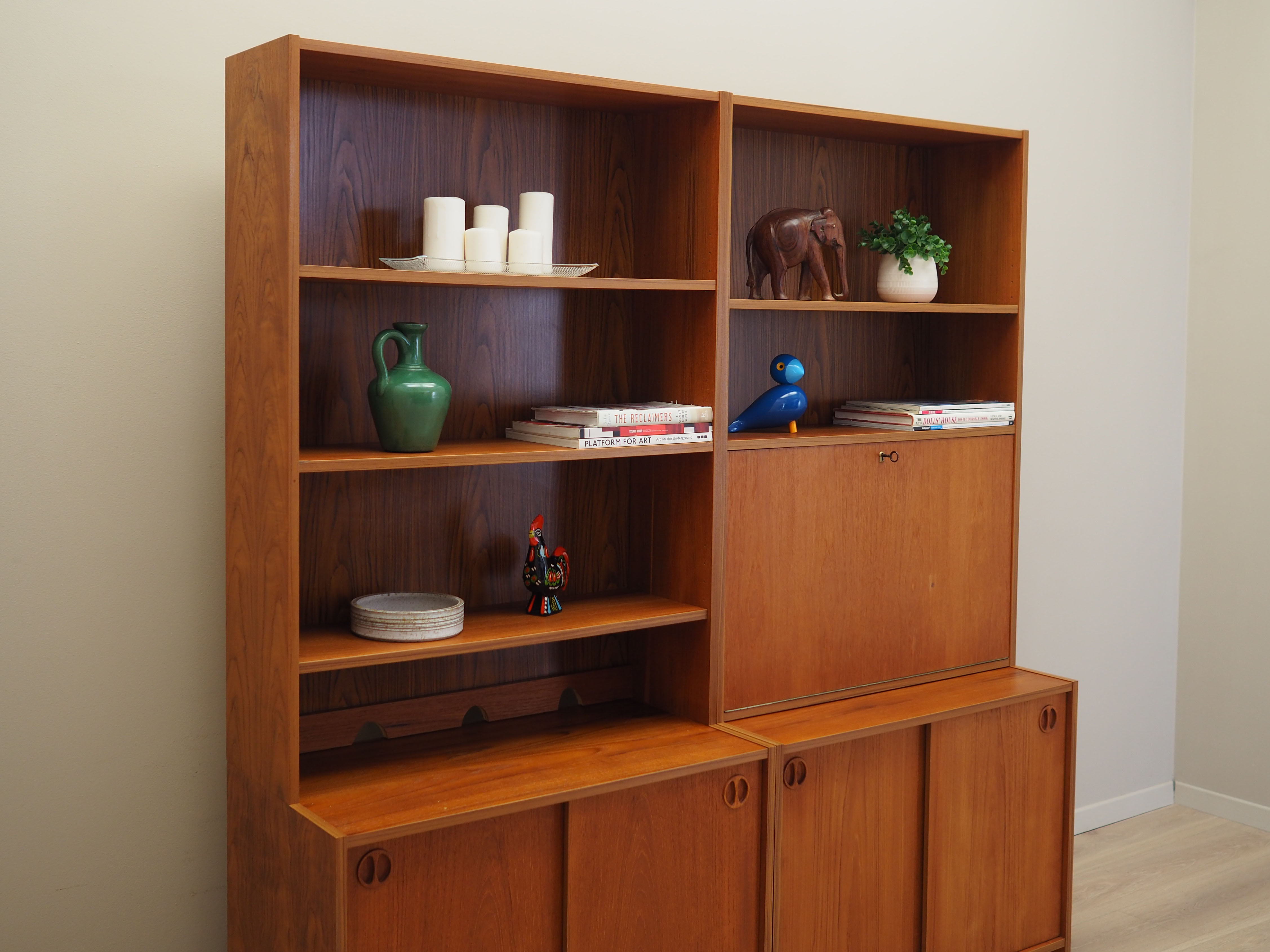 Set of teak bookcases, danish design, 1960s, production : denmark