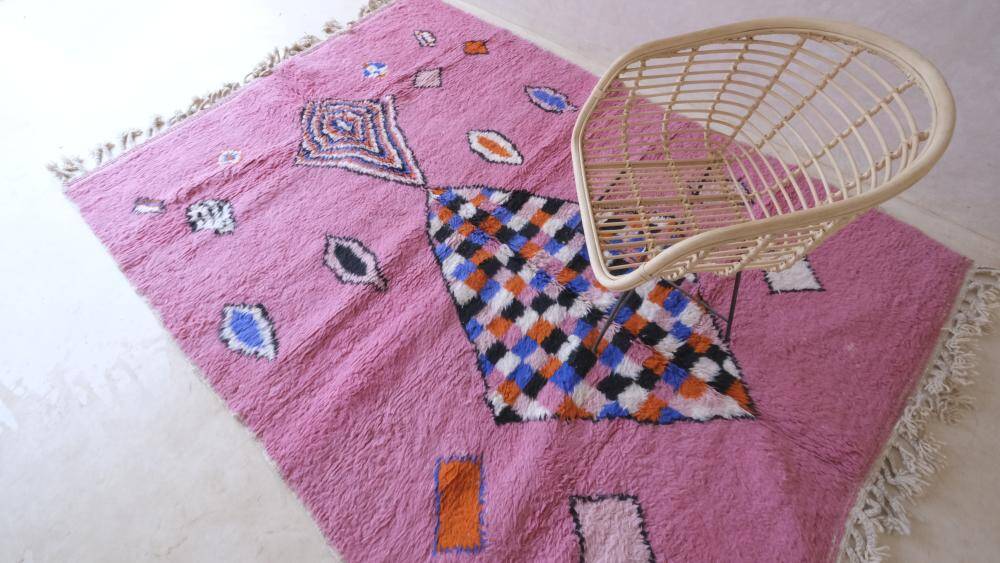 Pink Moroccan Rug - 295 x 207 cm