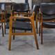 Set of 6 Scandinavian armchairs in leather and rosewood by Gondo Gravesen for Atelier Bondo Gravesen Snedkerier 1960s.