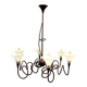 Modern metal chandelier, 6 lights.