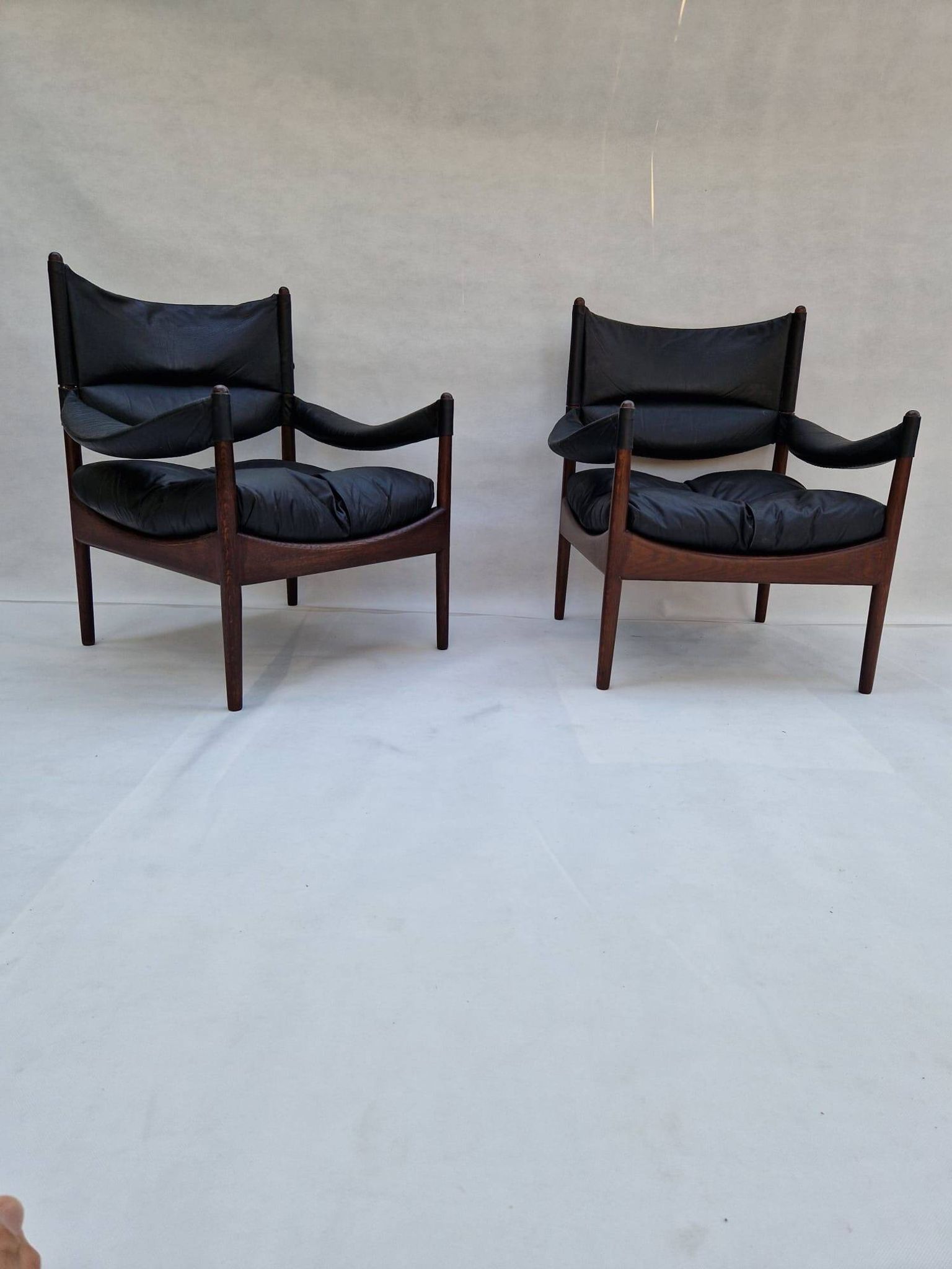 Modus armchairs in rosewood and leather by Kristian Vedel for Søren Willadsen, 2 pcs.