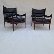 Modus armchairs in rosewood and leather by Kristian Vedel for Søren Willadsen, 2 pcs.