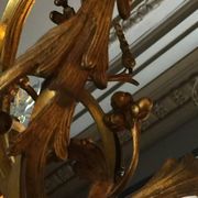 Napoleon III bronze chandelier, Louis XV style, baroque rocaille twist, 189