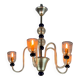 Venetian chandelier in gold and dark blue Murano glass, 5 light arms, circa 1960