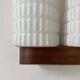 Vintage modernist teak and opaline wall lamp, Netherlands 1960s