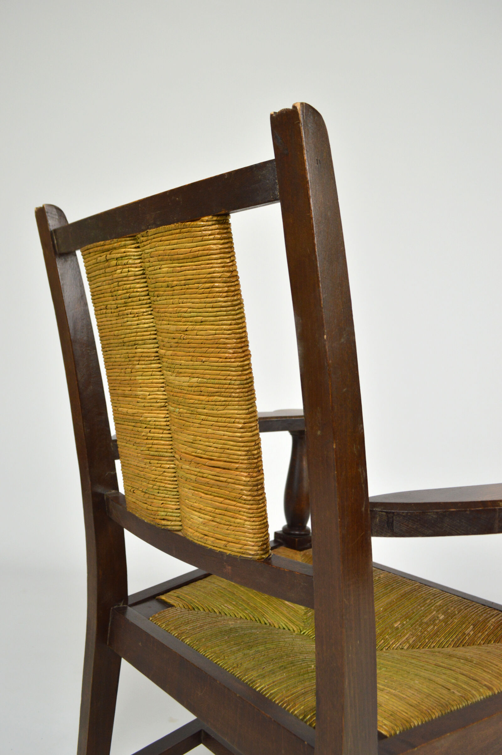 Art deco modernist armchair in dark beech