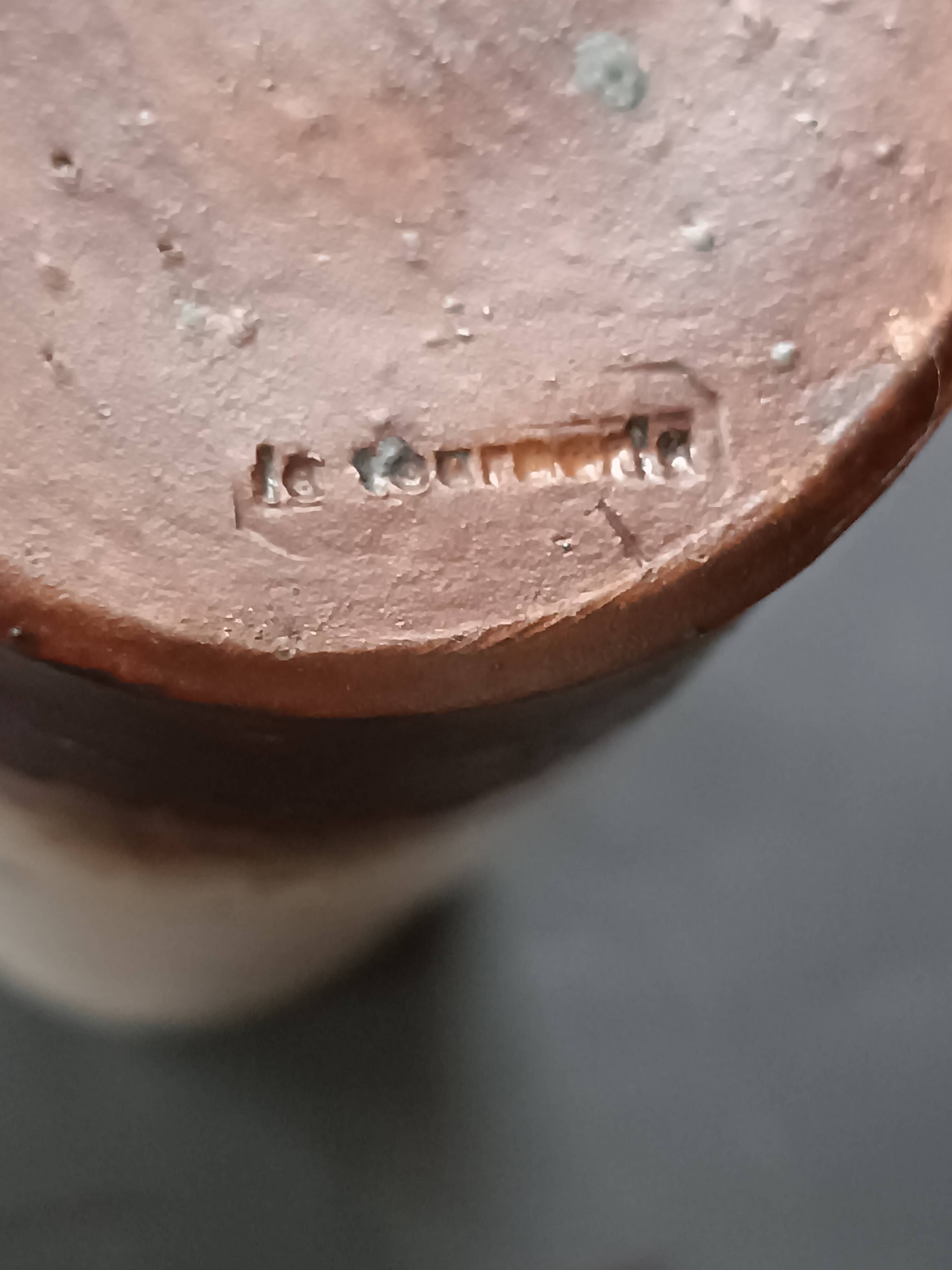Vase en grès  pyrité double glaçure La Tournerie vintage