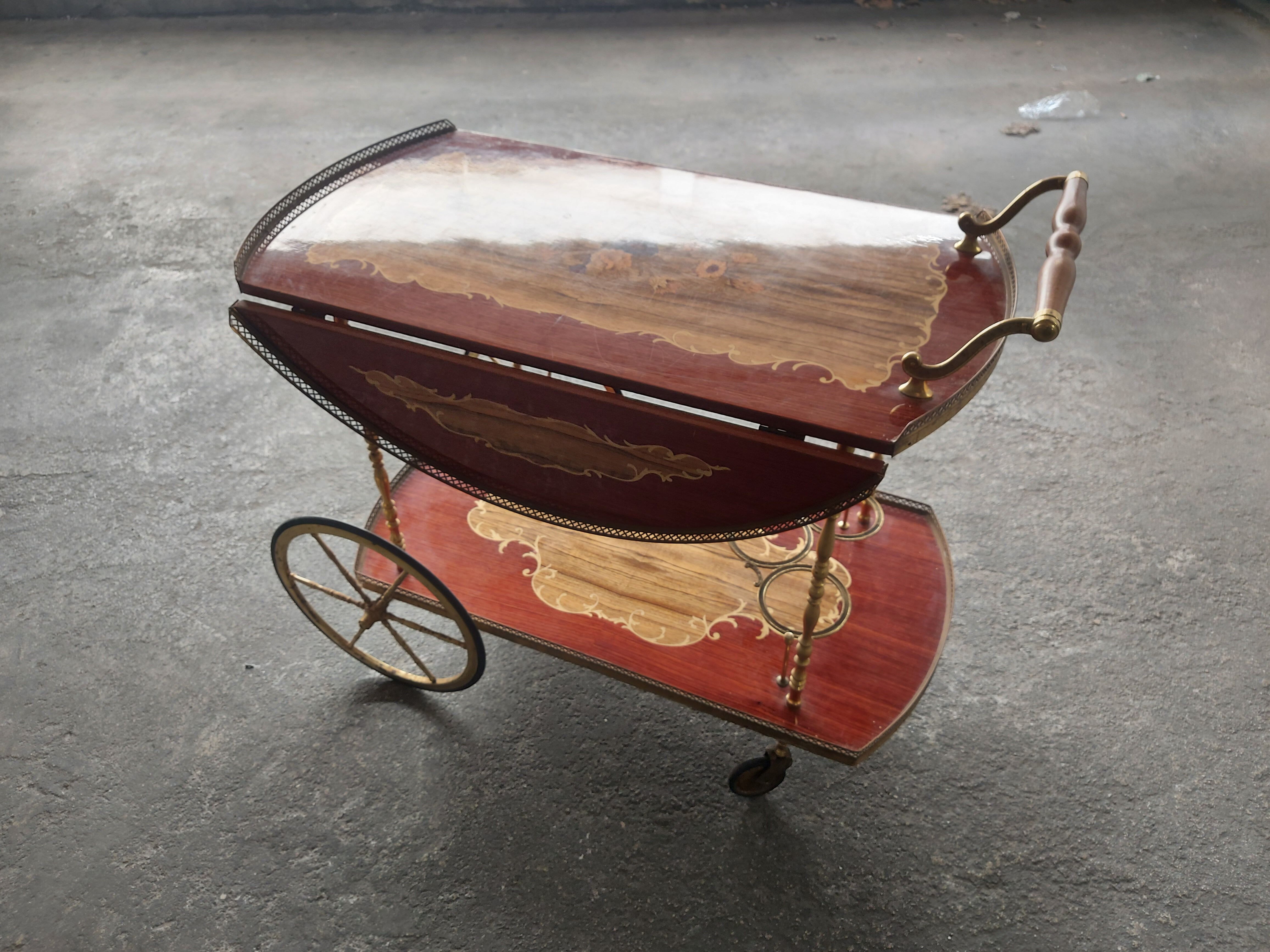 Desserte vintage en marqueterie