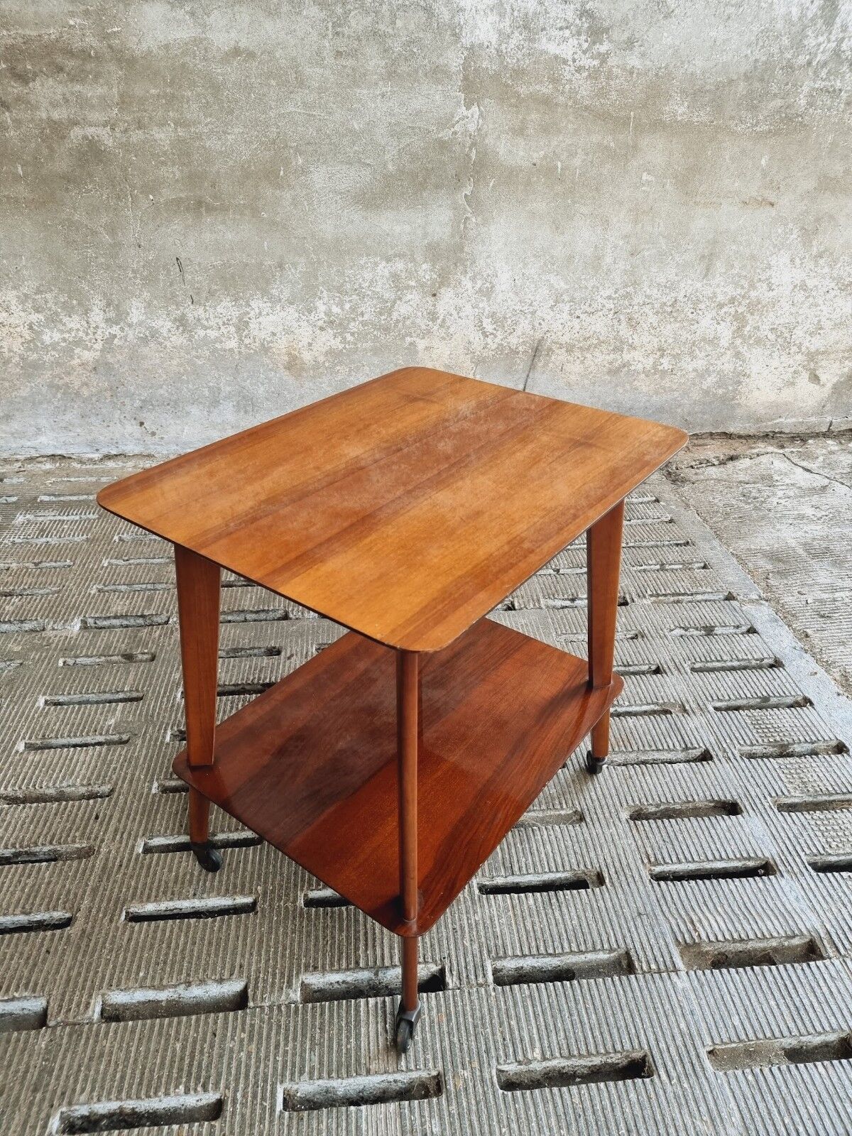 Retro trolley teak design 50s side table