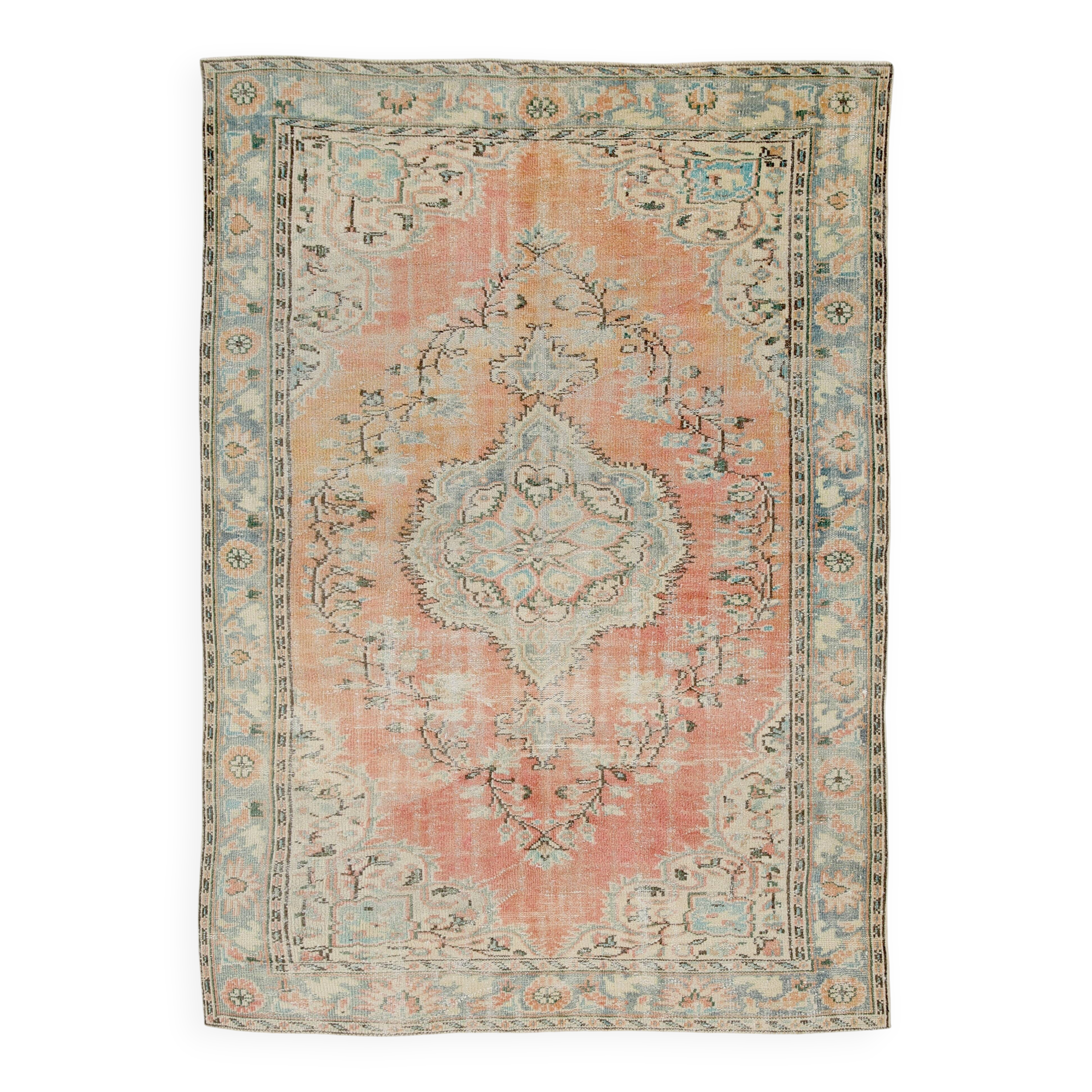 Red & Cream Classic Pattern Vintage Rug, 180x261Cm