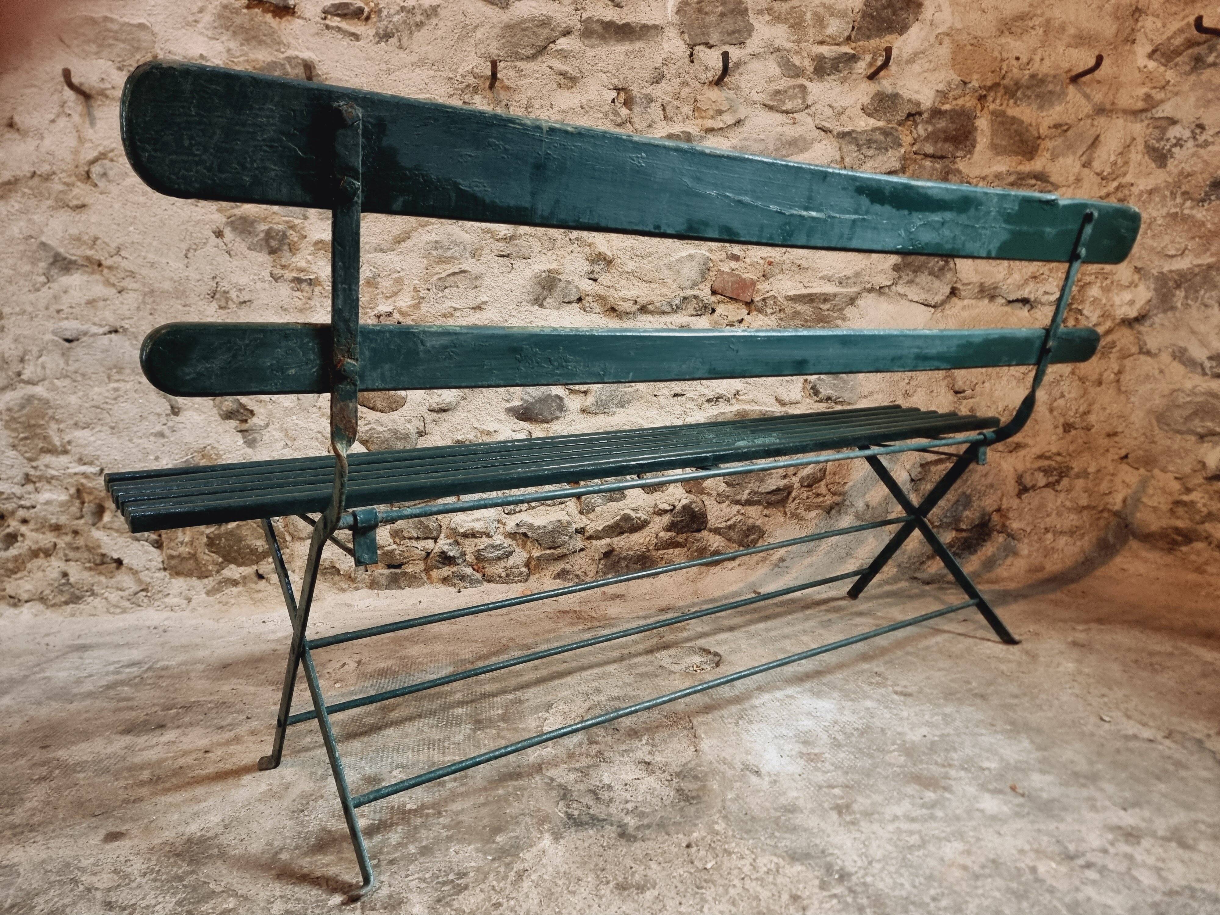 Antique folding garden bench – France – 1930s