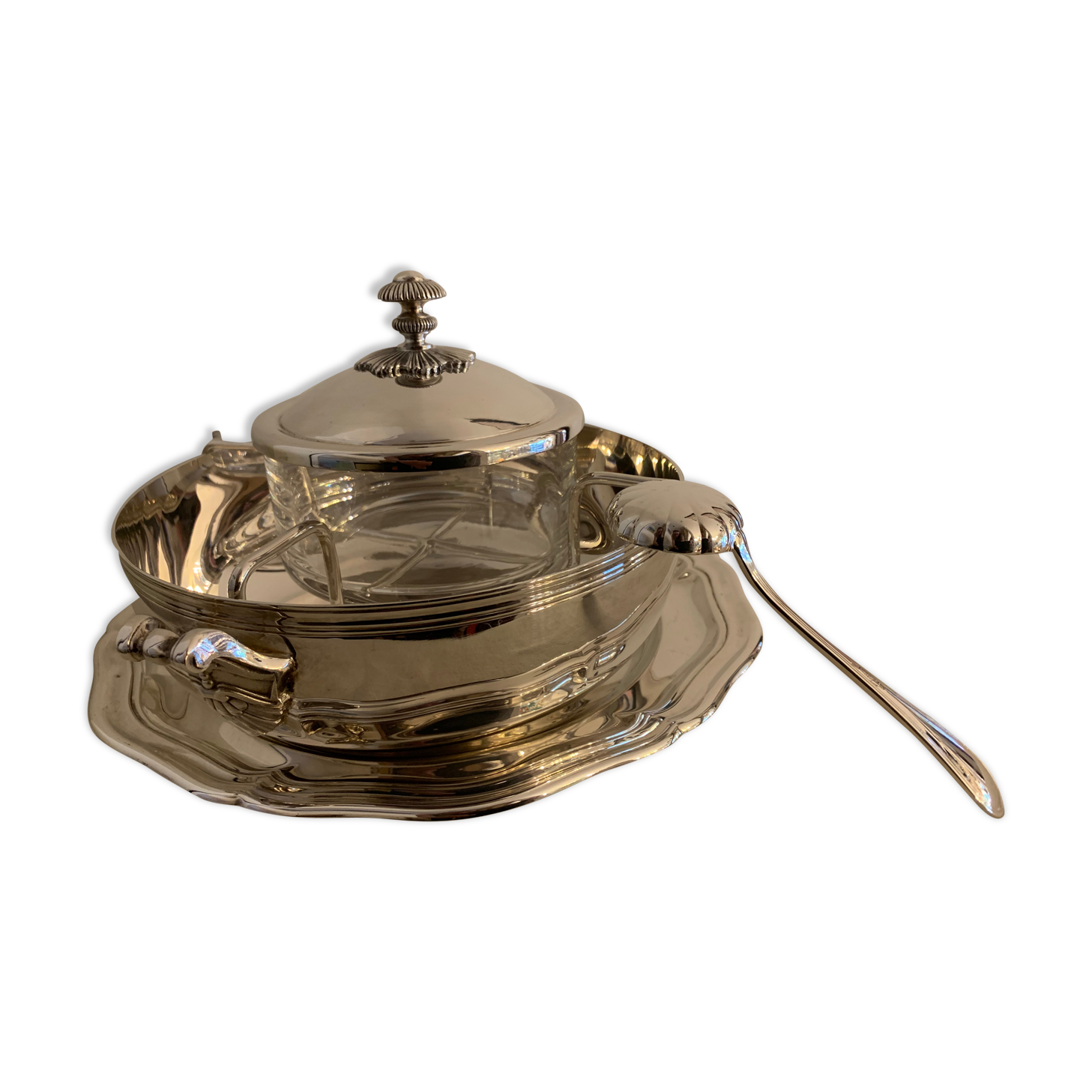 Christofle silver metal caviar service