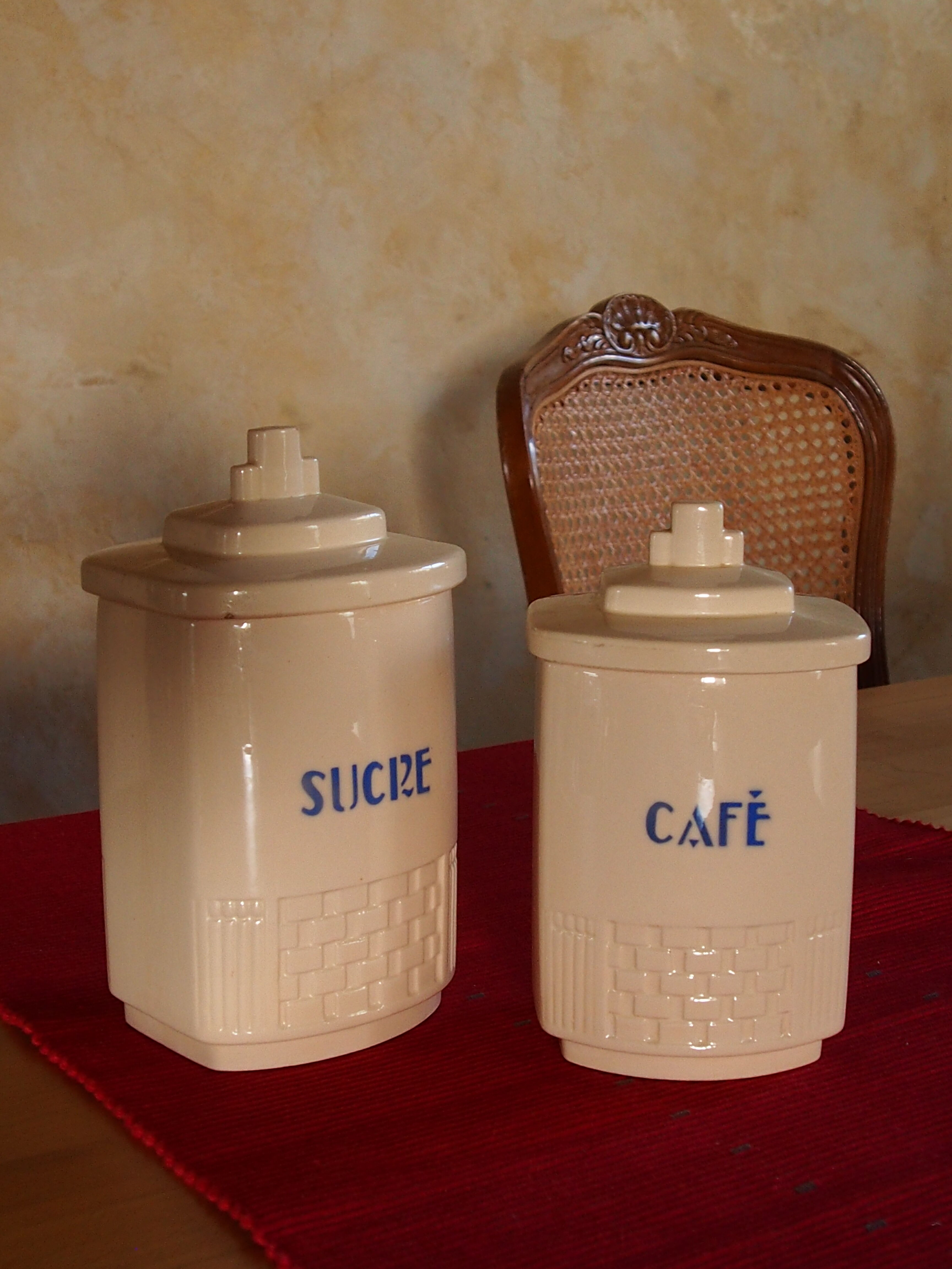 coffee pots and earthenware sugar
