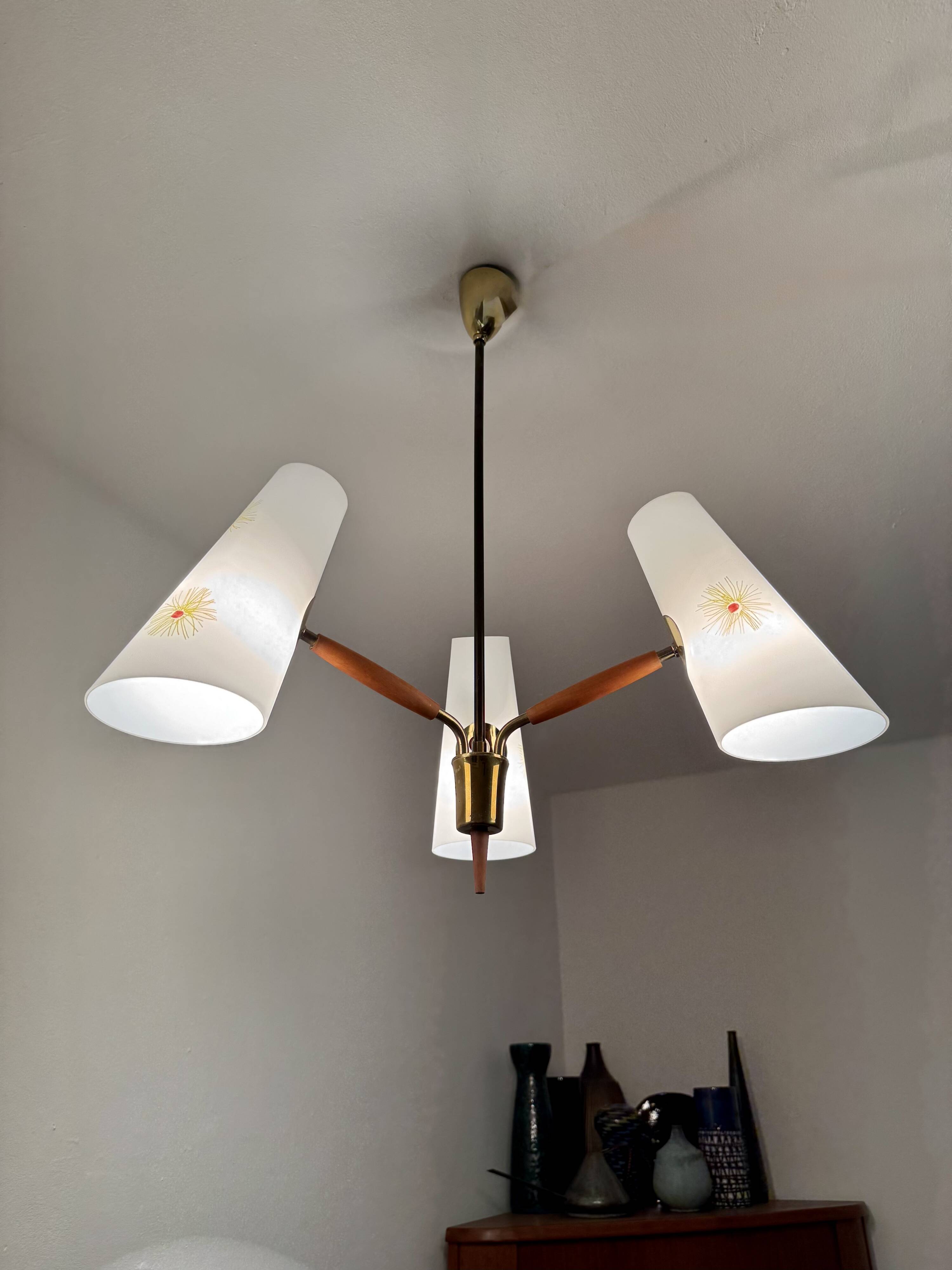 Brass Chandelier by Rupert Nikoll