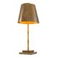 Pair of patinated brass table lamps with bamboo decoration.