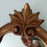 Miroir Italien baroque en résine doré années 60
