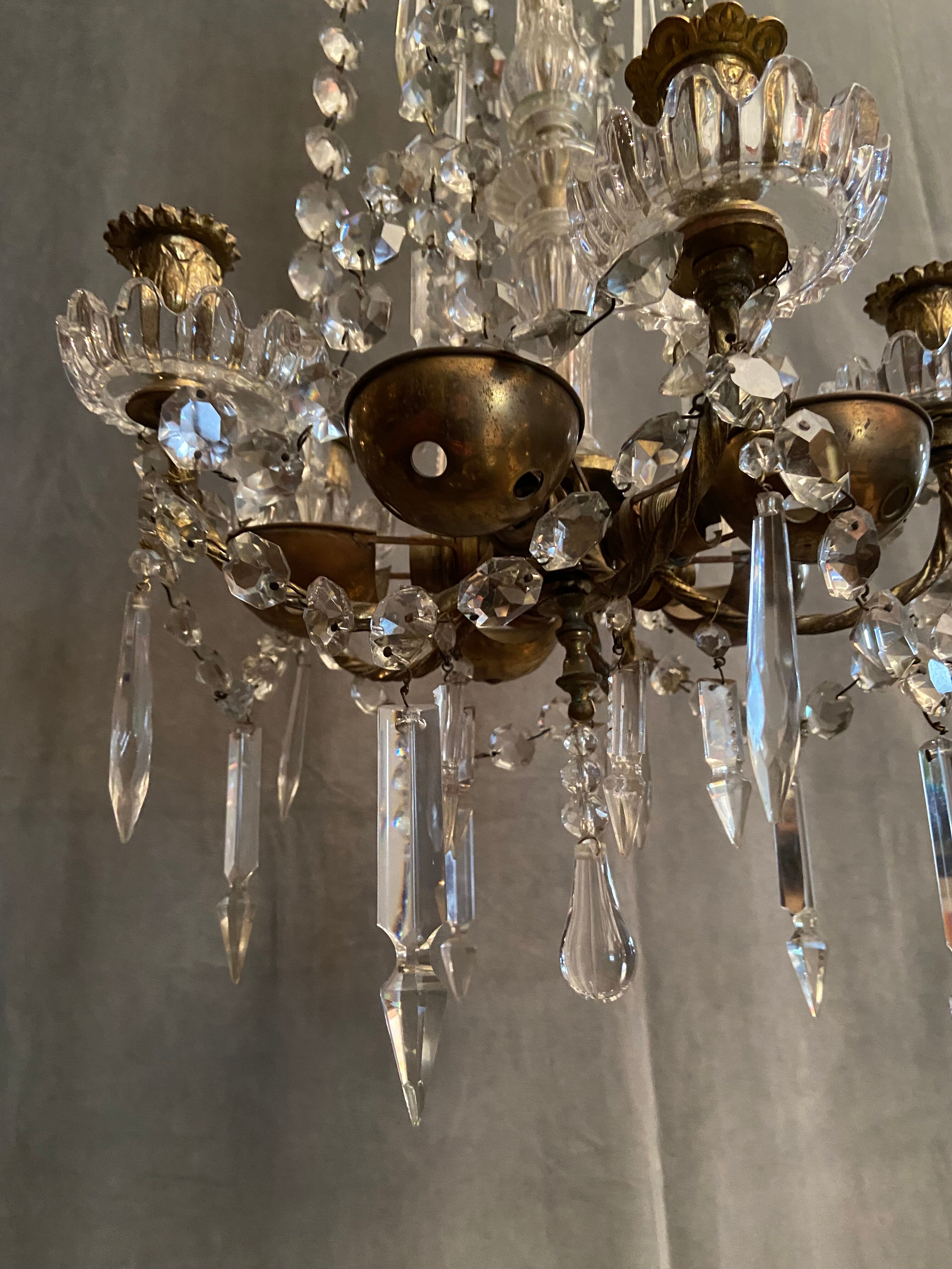 Crystal tassel chandelier signed Baccarat