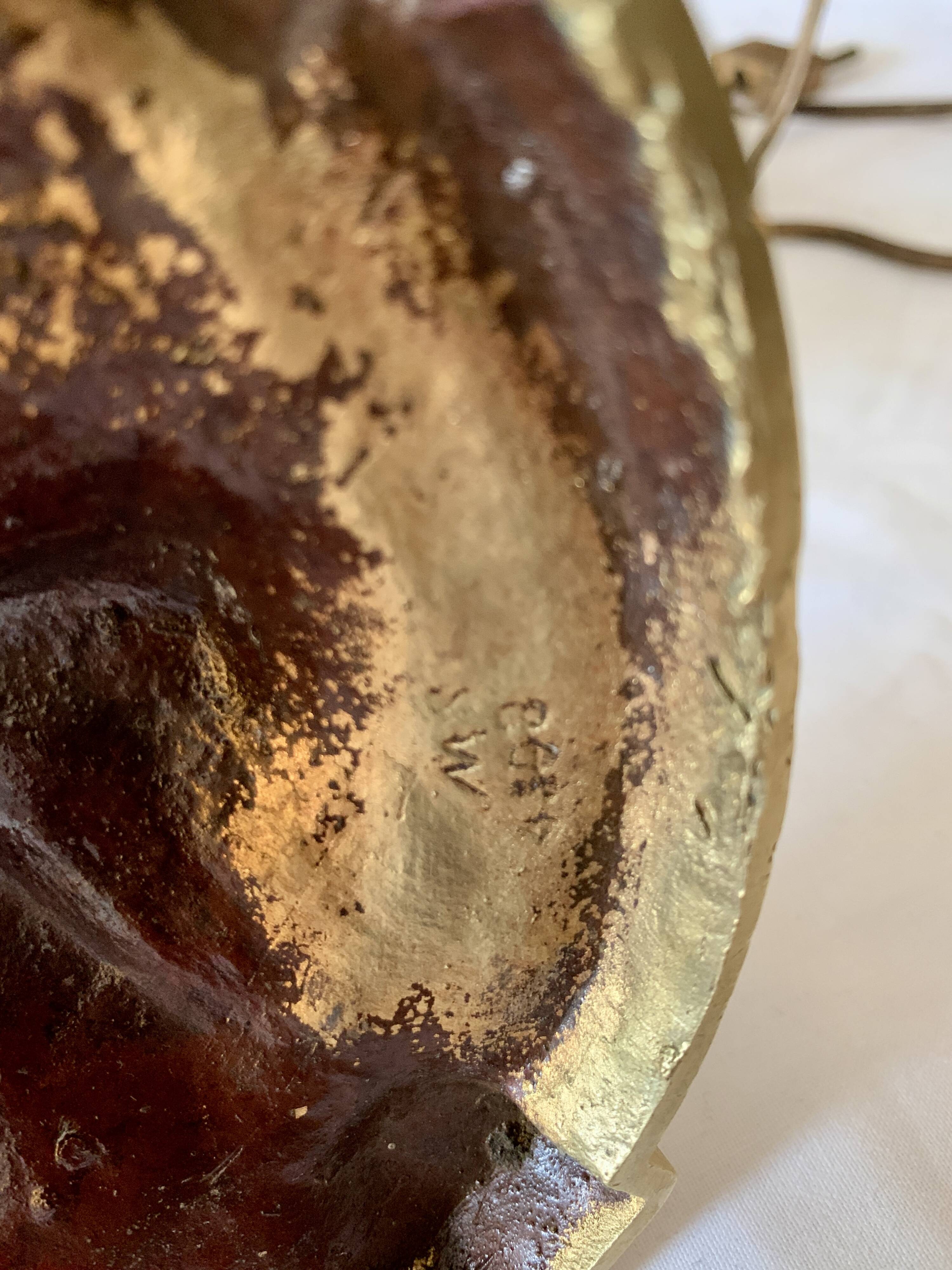 Art Deco gilded bronze lamp base.