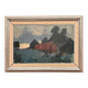 Original Swedish Oil on Canvas – “Red Barn” by Arne Aspelin – Signed – Vintage & Framed – 70 × 50 cm (27.6" × 19.7")