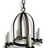 Wrought iron hanging chandelier from the 1950s