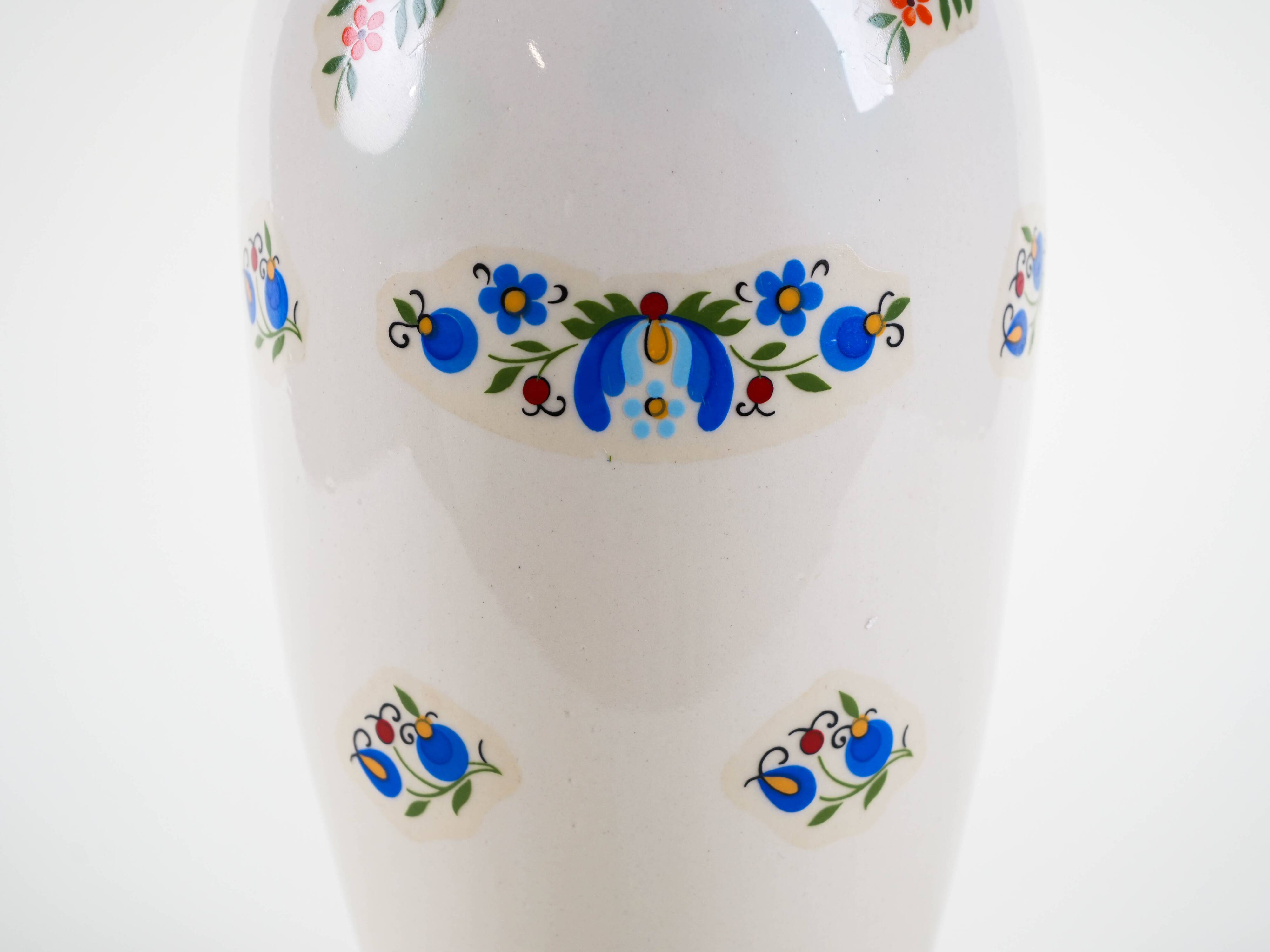 Porcelain vase, Kashubian design, 1980s, made in Poland