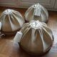 3 70s pendant lights - fabric and rattan