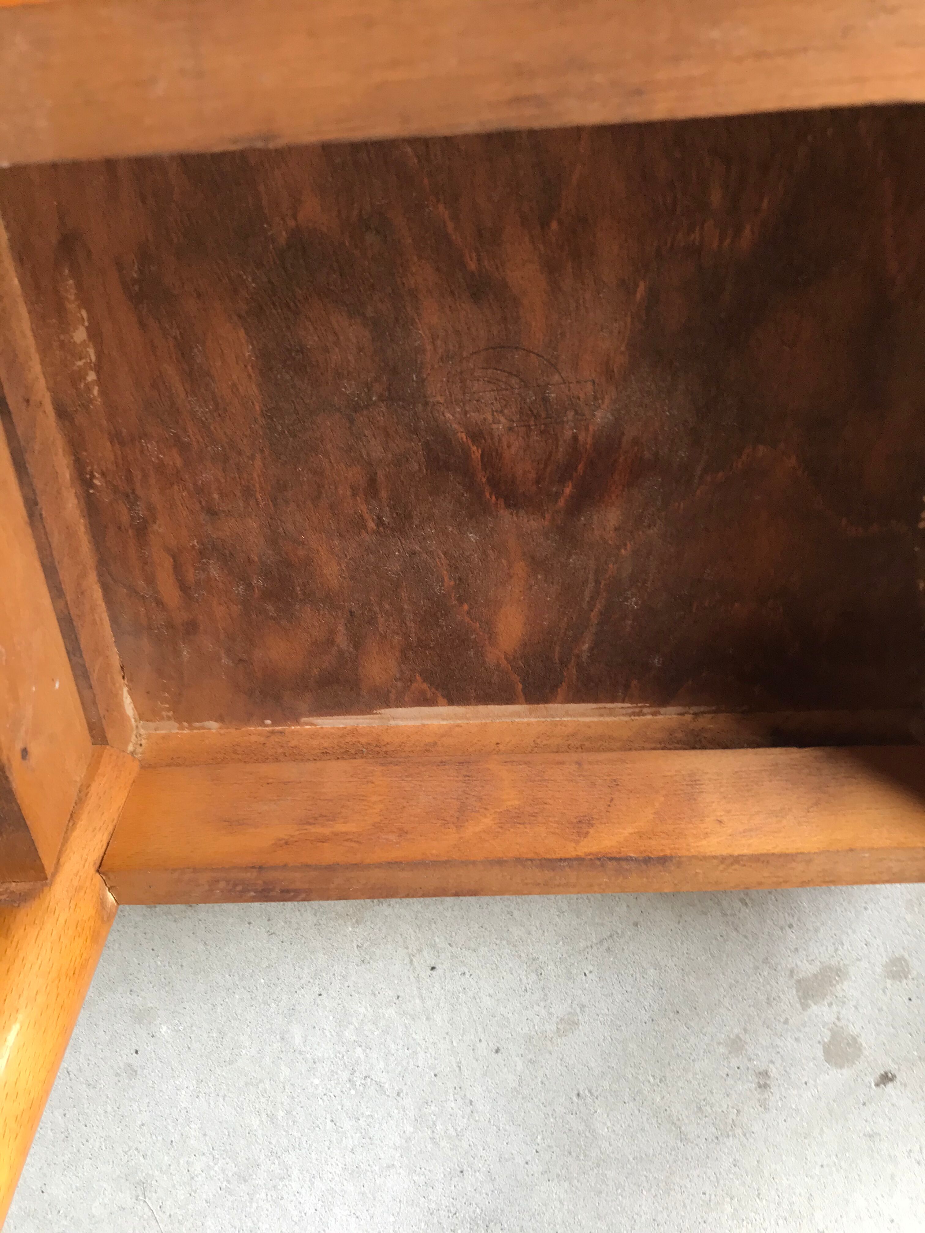 Set of four bistro chairs stamped Luterma