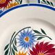 Vintage iron earthenware dessert service - floral model - Rustic HBC Choisy le Roi
