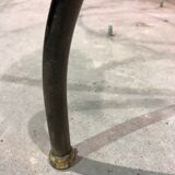 Table base wrought iron and brass, bevelled glass tray, 1980s