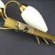Vintage brass wall light with 3 glass tulips.